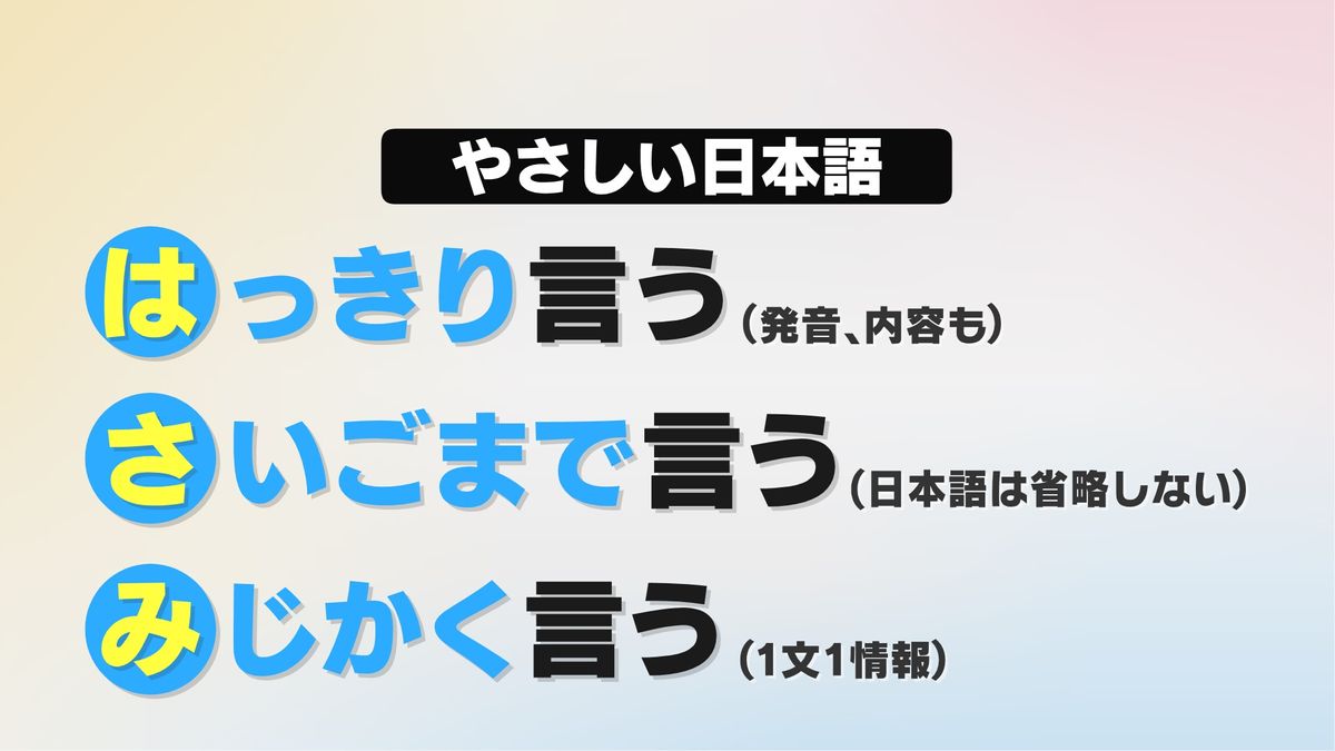 やさしい日本語「はさみの法則」