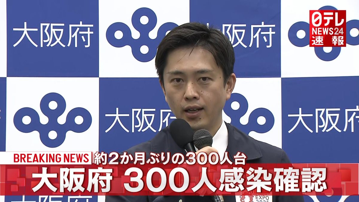 大阪新たに３００人　２か月ぶり３００人台