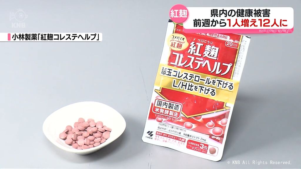 「紅麹」サプリ　富山県内で症状出た人12人に