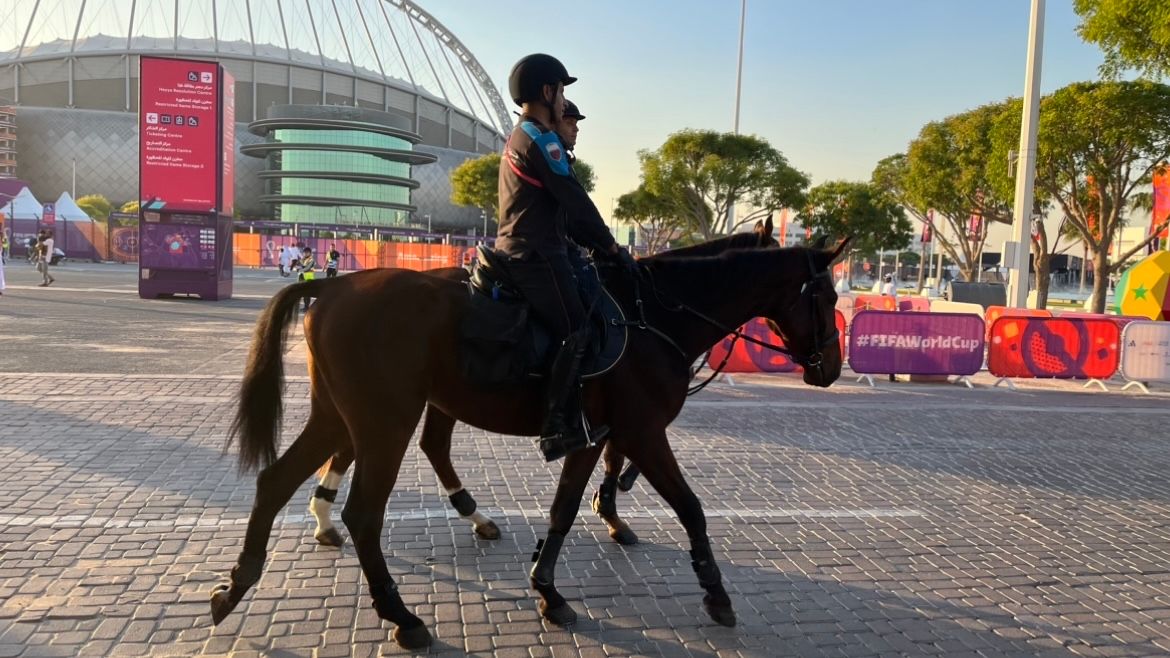 サッカーＷ杯でも馬に乗って警備する場面が