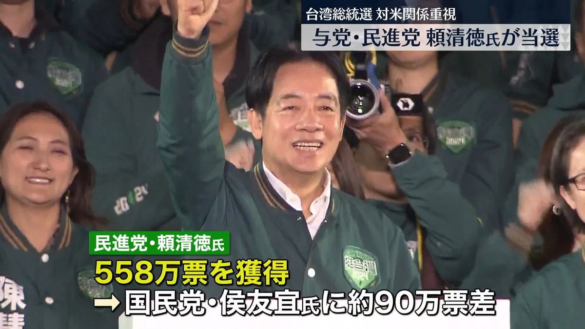 台湾総統選挙　頼清徳氏が当選も…立法院選挙で民進党は過半数維持できず