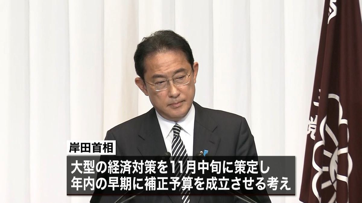 今月中旬“大型経済対策”策定へ　岸田首相