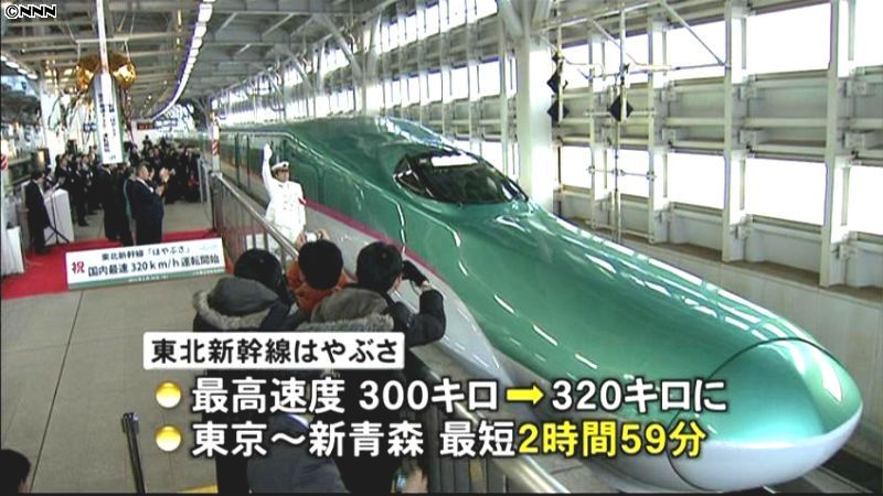 東北新幹線はやぶさ、最速３２０キロで運転