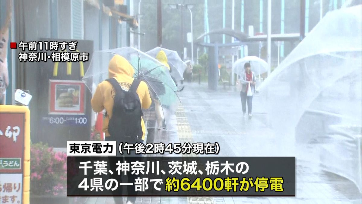 記録的大雨　関東４県で約６４００軒が停電