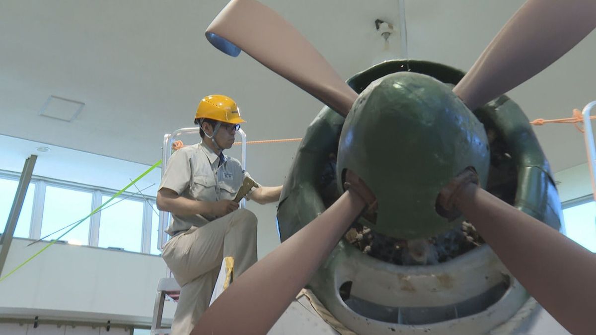 国内で唯一現存する旧日本海軍の戦闘機「紫電改」新たな展示施設への移送に向け実機調査