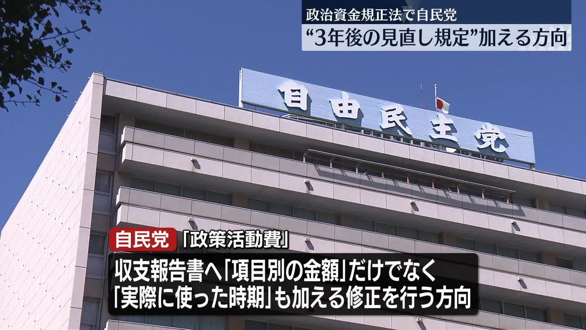 自民党、3年後の見直し規定付け加える方向　政治資金規正法改正案、修正協議へ