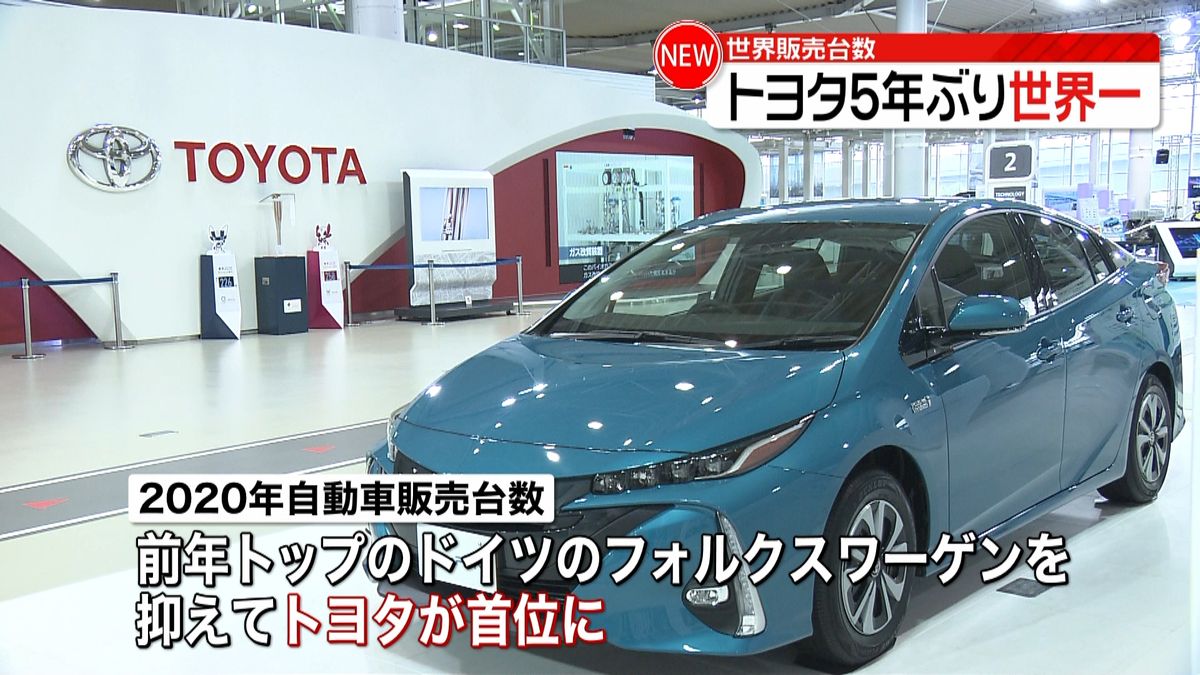 世界販売台数　トヨタ自動車５年ぶりトップ