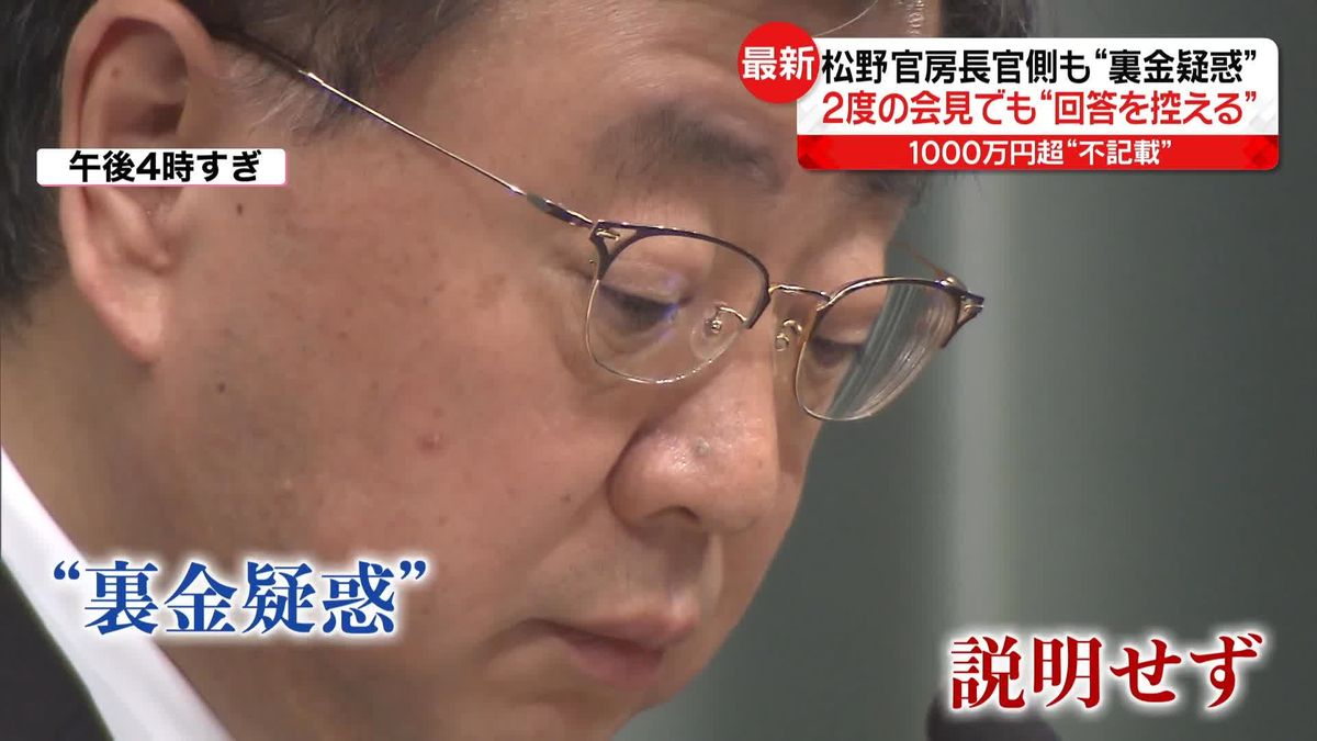 松野官房長官側も“裏金疑惑”　「1000万円超」不記載か　会見では“回答を控える”