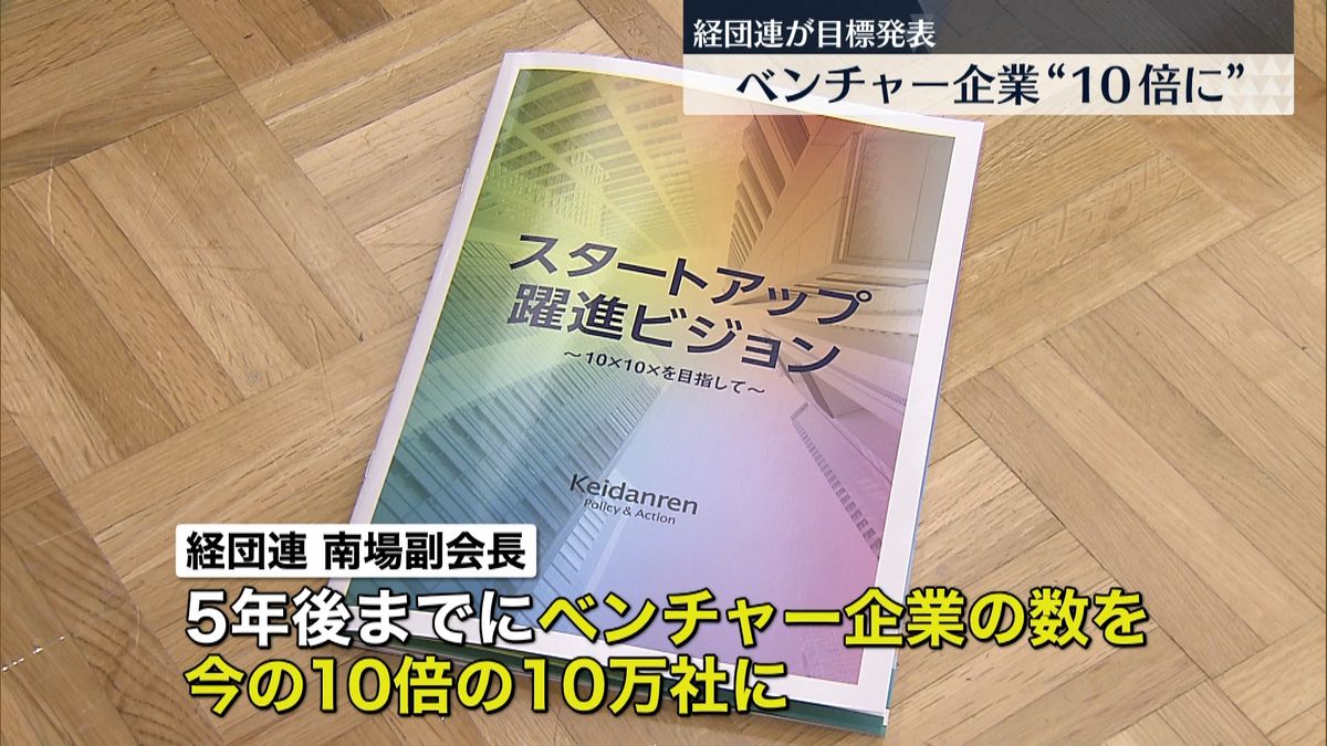 ベンチャー企業“10倍に”経団連が目標発表