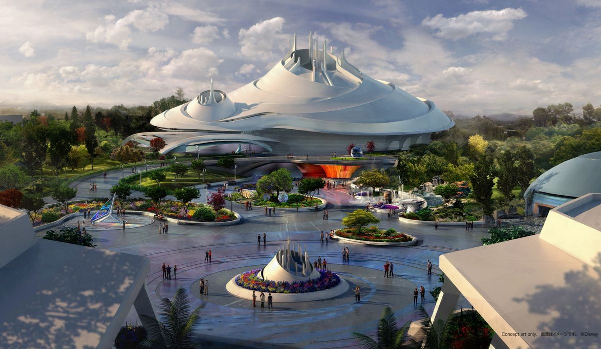 2027年開業予定の『スペース・マウンテン』および周辺の広場　（C）Disney