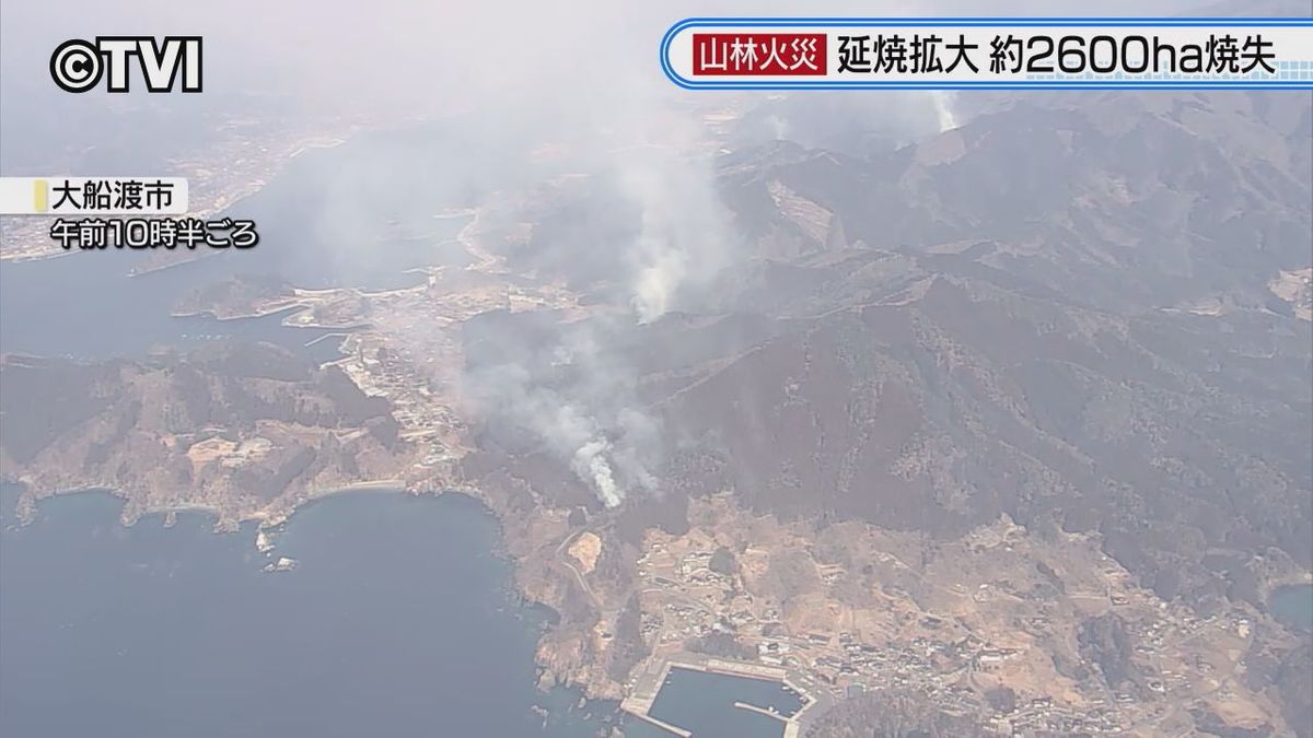 【大船渡・山火事】発生からあすで１週間「前日より５００ヘクタール被害拡大」市内面積の８％に＜４日時点＞