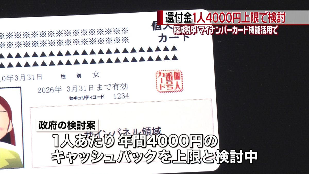 軽減税率の還付金額　上限４０００円で検討