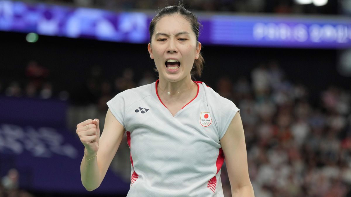 バドミントン女子シングルスの大堀彩選手(写真:AP/アフロ)