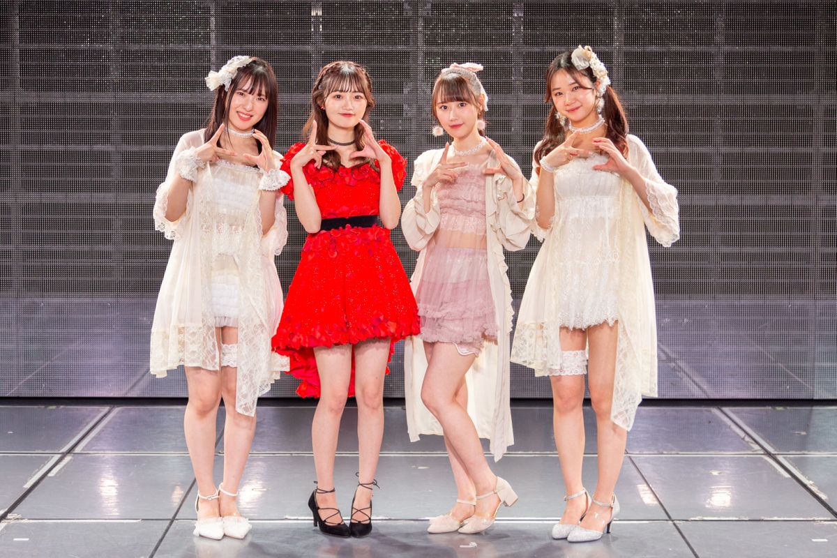 イベントに登場したNGT48のメンバー（左から）大塚七海さん、中井りかさん、西潟茉莉奈さん、真下華穂さん　(C)Flora