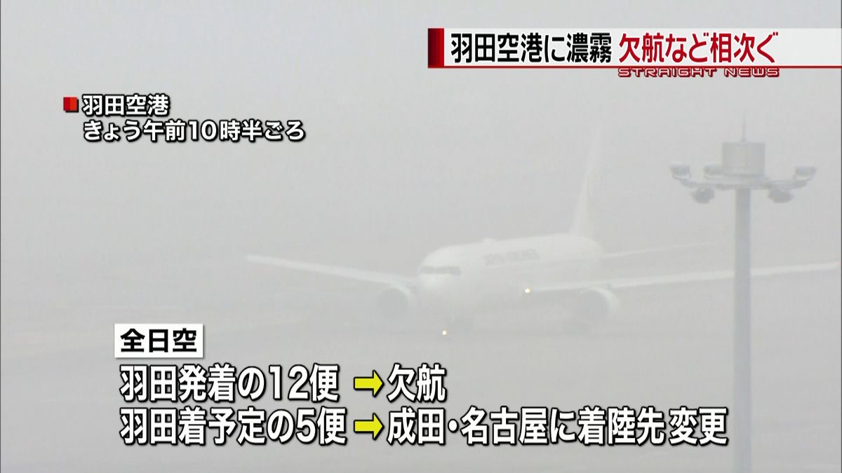 羽田空港に濃霧　空の便に影響…欠航も