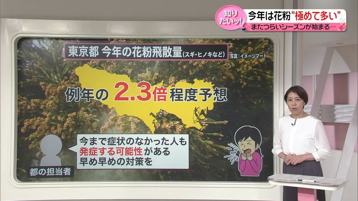 【解説】12都府県でスギ雄花「10年間で最大」　花粉症対策は“症状出る前”今が大事
