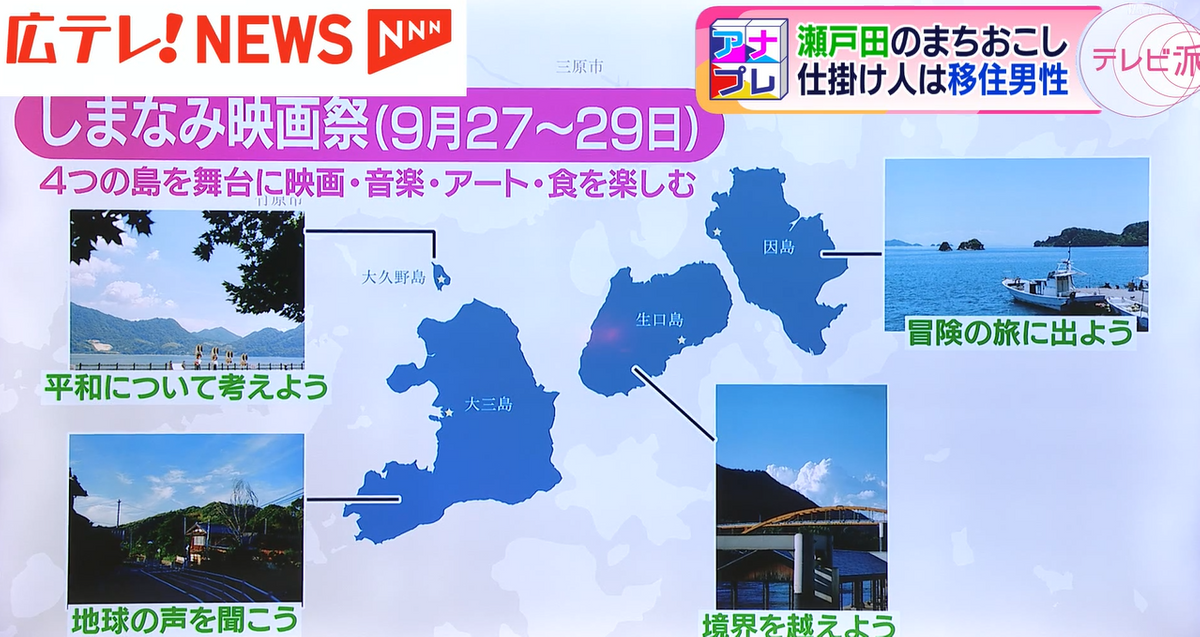 広島テレビで放送した映像なども、映画祭の中で流される！