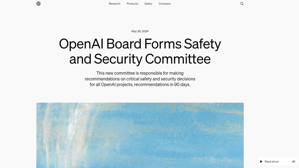 「オープンAI」　安全対策強化のため委員会設置
