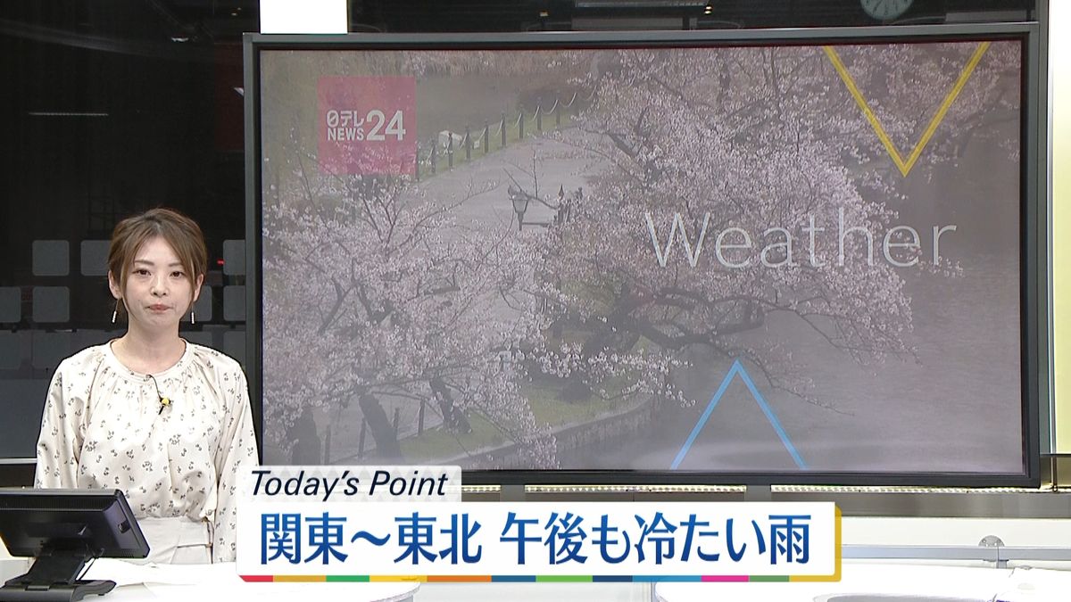 【天気】関東は気温上がらず…午後も寒さ続く