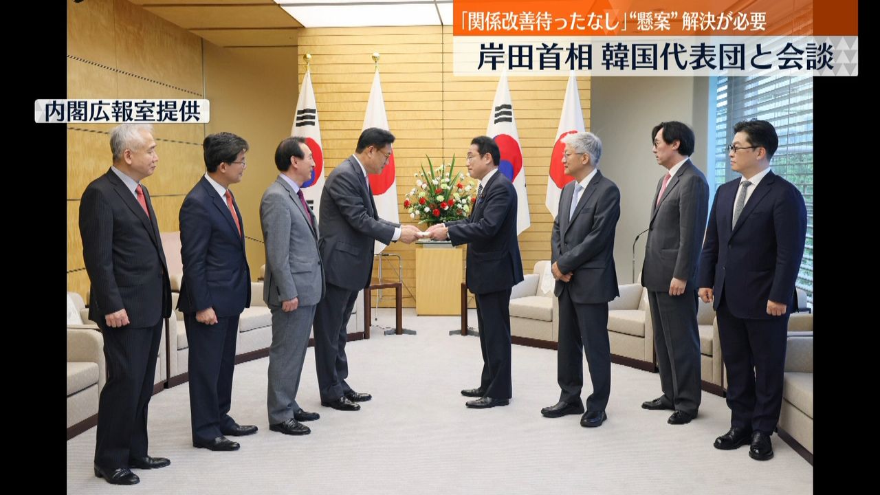 岸田首相　韓国次期大統領派遣の代表団と会談
