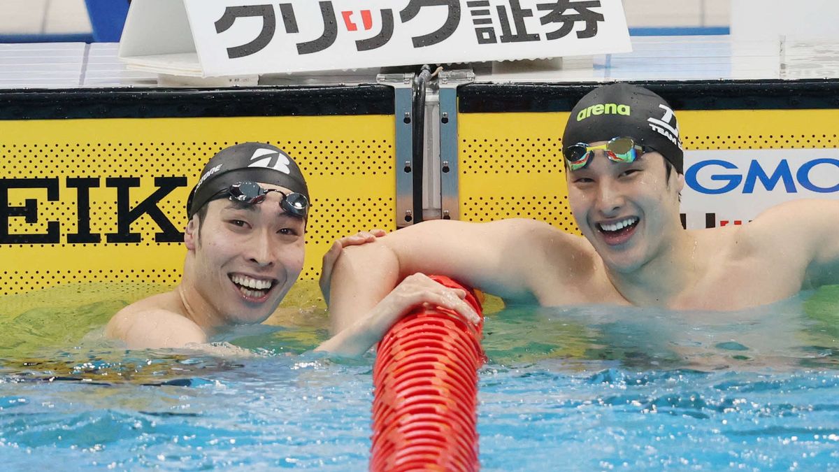 東京五輪でライバルとして戦ったと萩野公介さん(左)瀬戸大也選手(右)(写真：日刊スポーツ/アフロ)