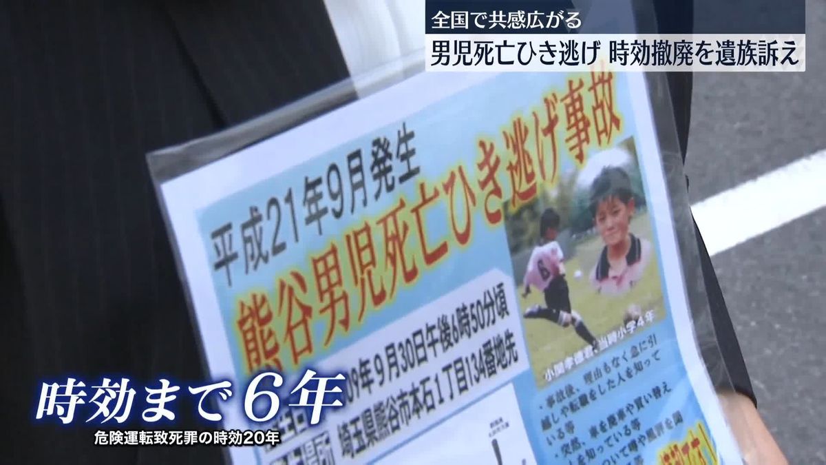 熊谷・小４男児死亡ひき逃げ事件から14年　時効撤廃を訴える遺族　共感の動き広がる