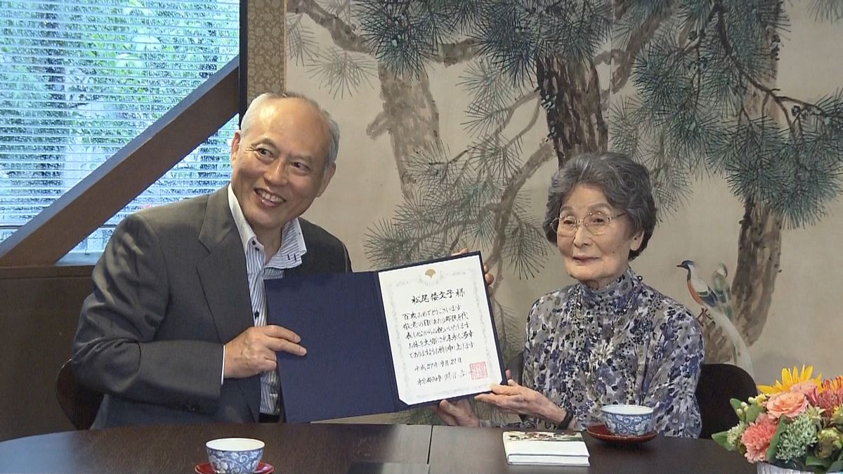 舛添都知事　１００歳迎える高齢者を訪問