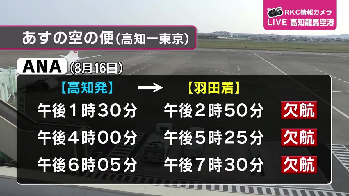 台風7号 高知県では16日東京・羽田発着の空の便に影響【高知】