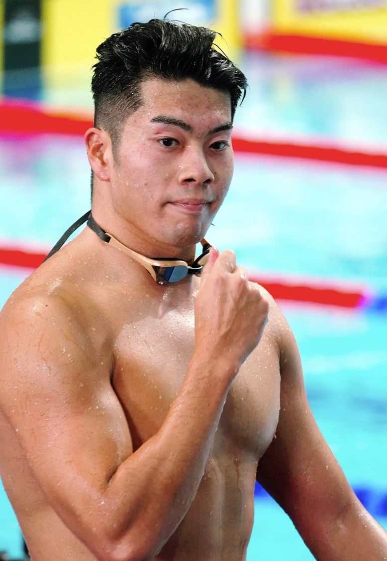 100mバタフライで銀メダルの水沼尚輝選手