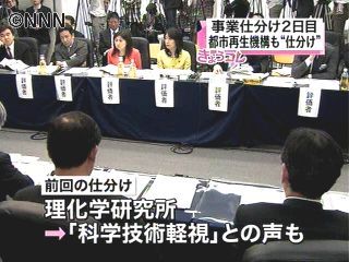 理研の予算は現状維持　仕分け第２弾