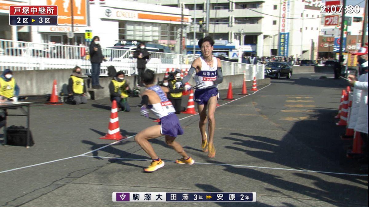 駒澤大・田澤選手（３年）が２区を１位通過