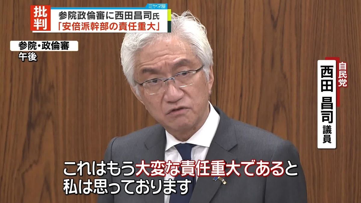 西田昌司議員「安倍派幹部の責任重大」　参院・政倫審