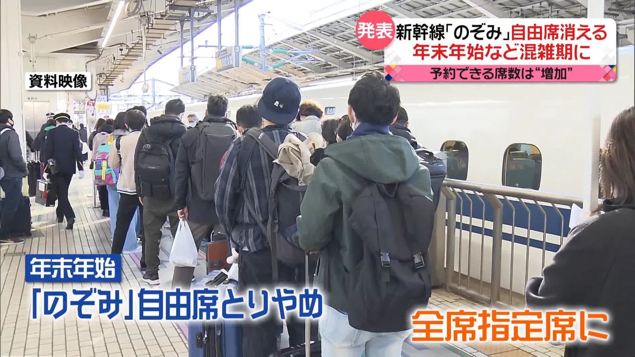 新幹線「のぞみ」年末年始など“自由席とりやめ” 乗れなくなる…不安の声も 専門家「大きな影響は出ないのでは」 （2023年9月13日掲載）｜日テレNEWS  NNN