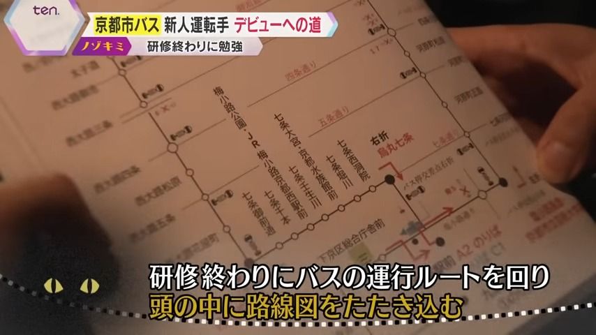 路線図やバス停を頭の中に叩き込む