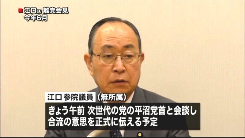 元みんなの党・江口参院議員、次世代の党へ