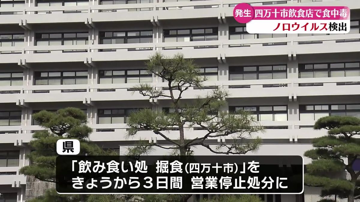 四万十市の飲食店で食中毒 ノロウイルスを検出【高知】