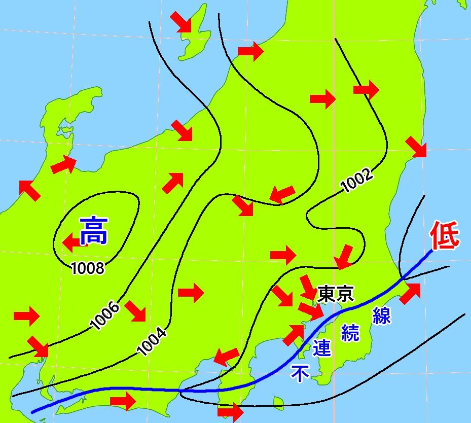 9月1日午後10時の局地天気図