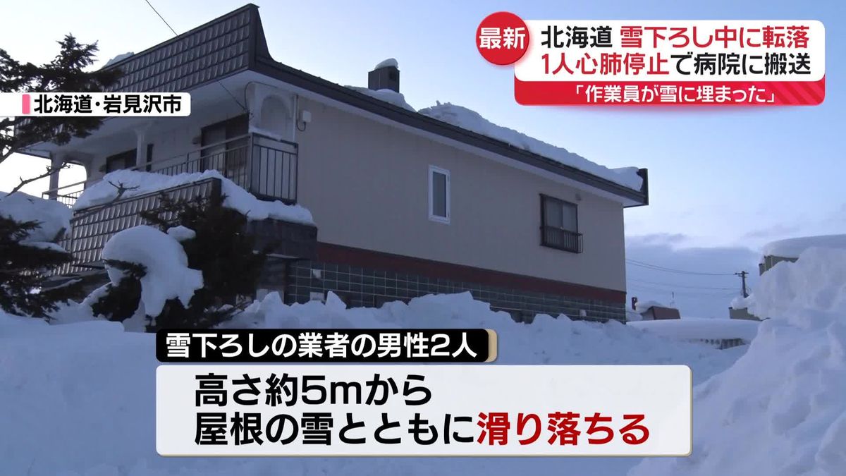 雪下ろし中に転落…男性が心肺停止で搬送　北海道