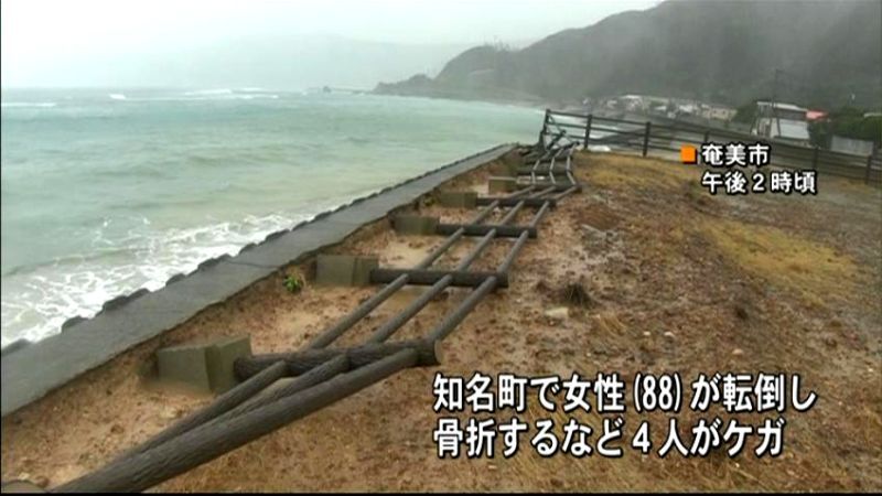 台風１９号　強風域の鹿児島県で４人ケガ