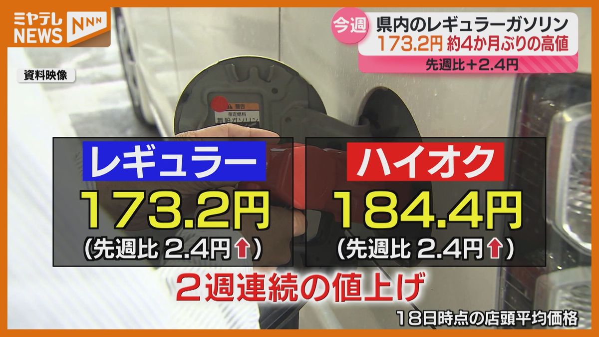 約4か月ぶりに172円超え…レギュラーガソリン「173.2円」小売店への価格転嫁進んだか〈宮城〉