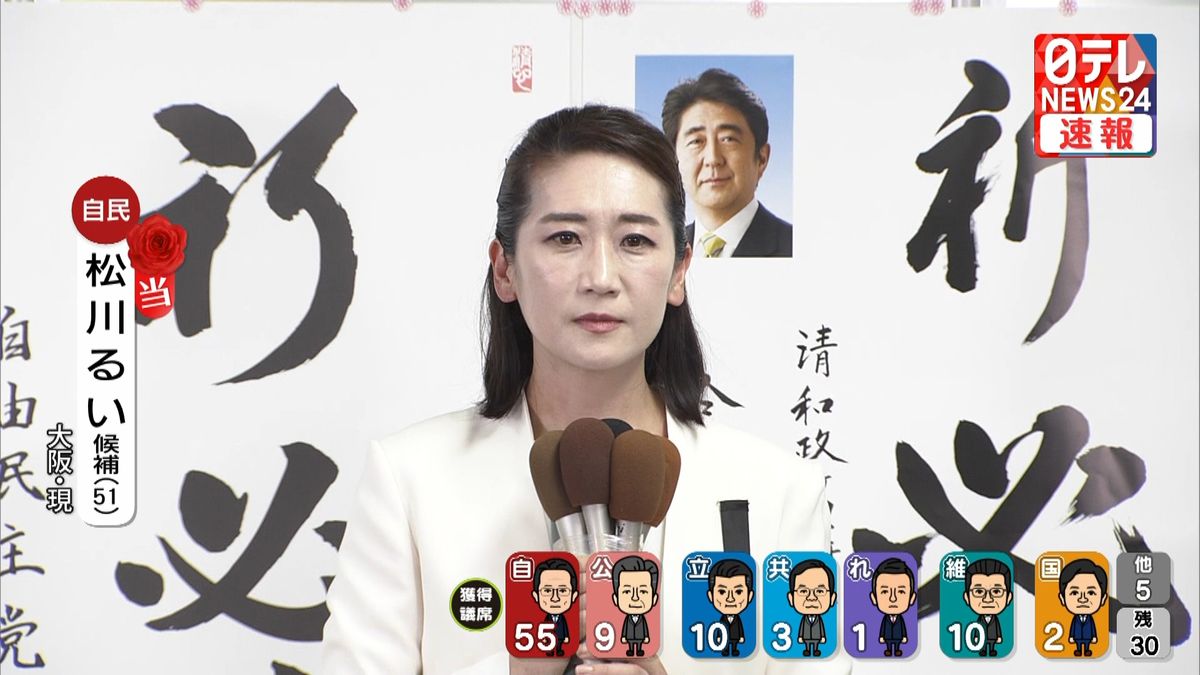 自民・松川るい氏が当選確実　大阪　現職、安倍派、元・外務官僚　英語・韓国語も話せるトリリンガル
