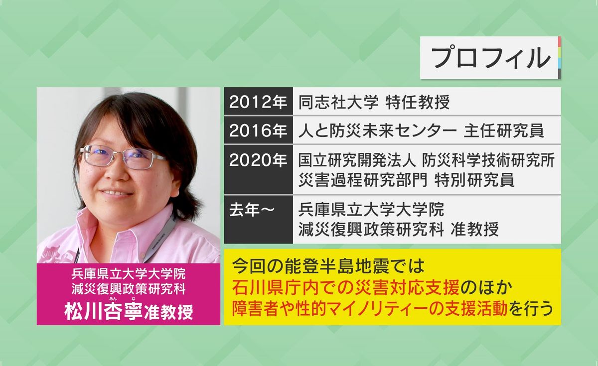 兵庫県立大学大学院・減災復興政策研究科 松川杏寧（あんな）准教授