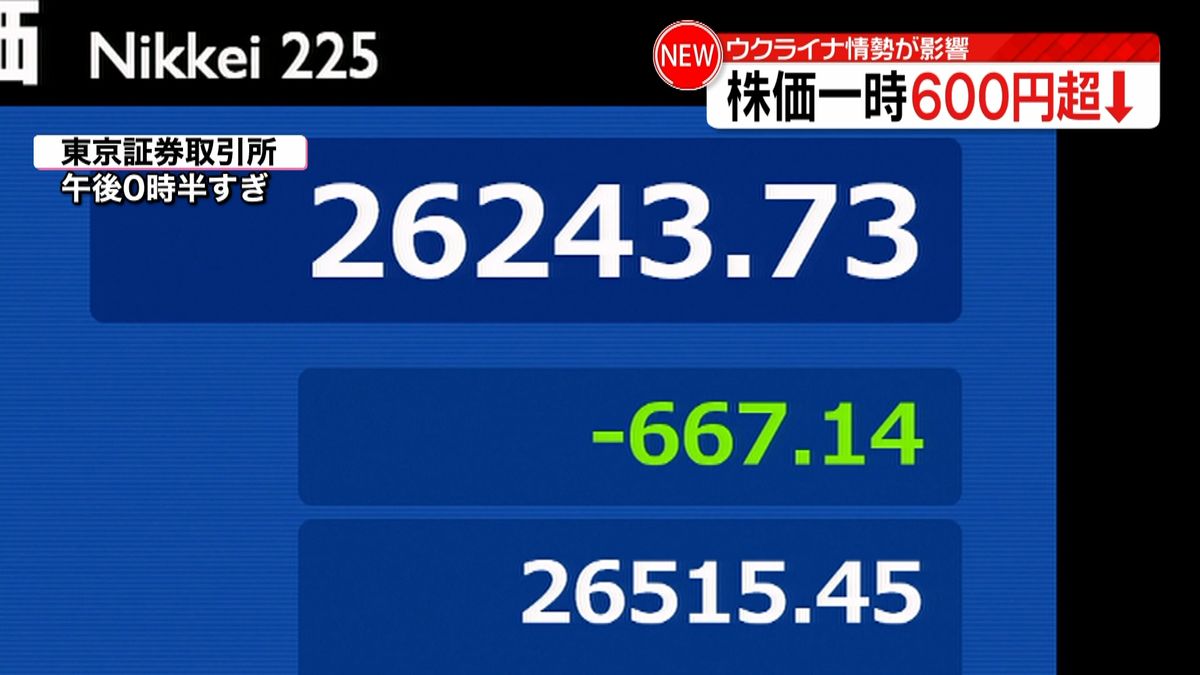 日経平均、一時600円超下落　市場関係者“リスク回避続く”