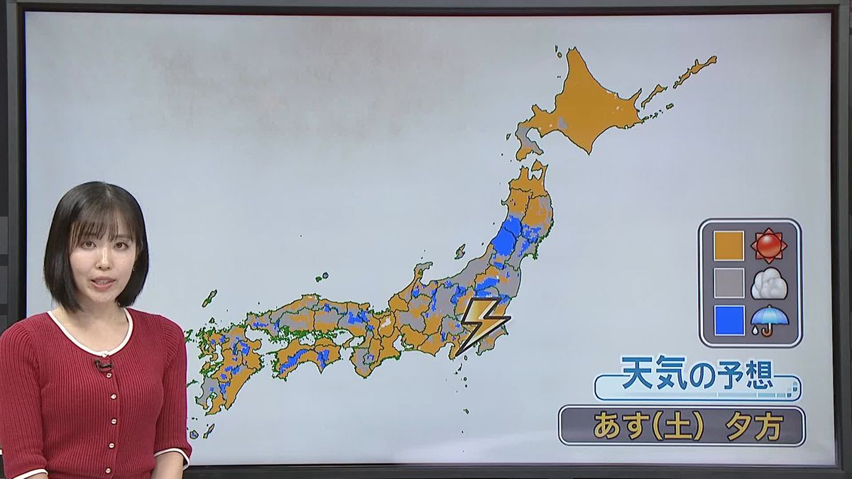 【あすの天気】九州～関東で真夏のような蒸し暑さ　能登や新潟、東北南部は雨