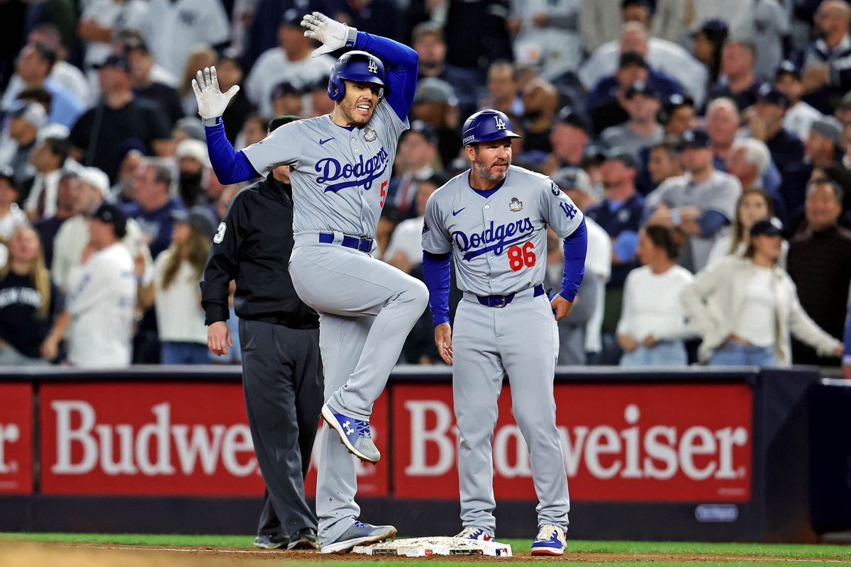 5回にタイムリーを放ったフリーマン選手【写真：USA TODAY Sports/ロイター/アフロ】