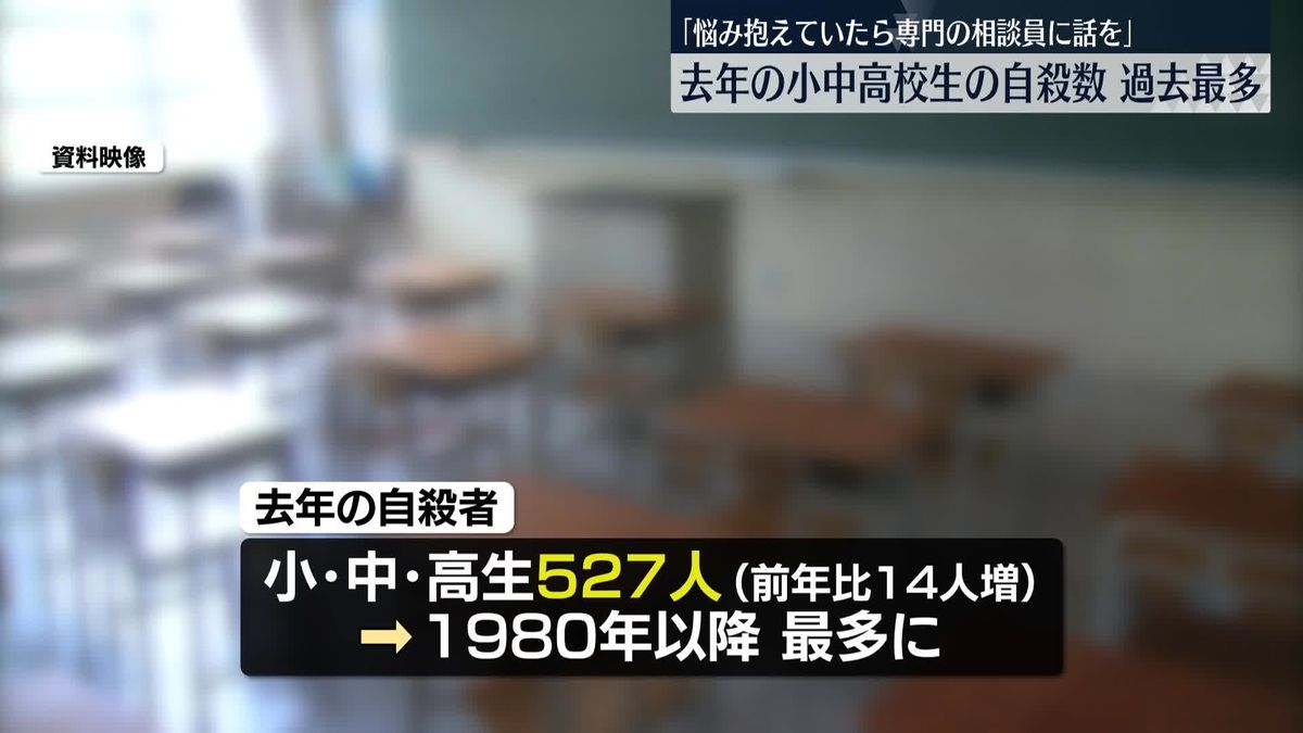 自殺者数　去年より減少も…小中高生は過去最多