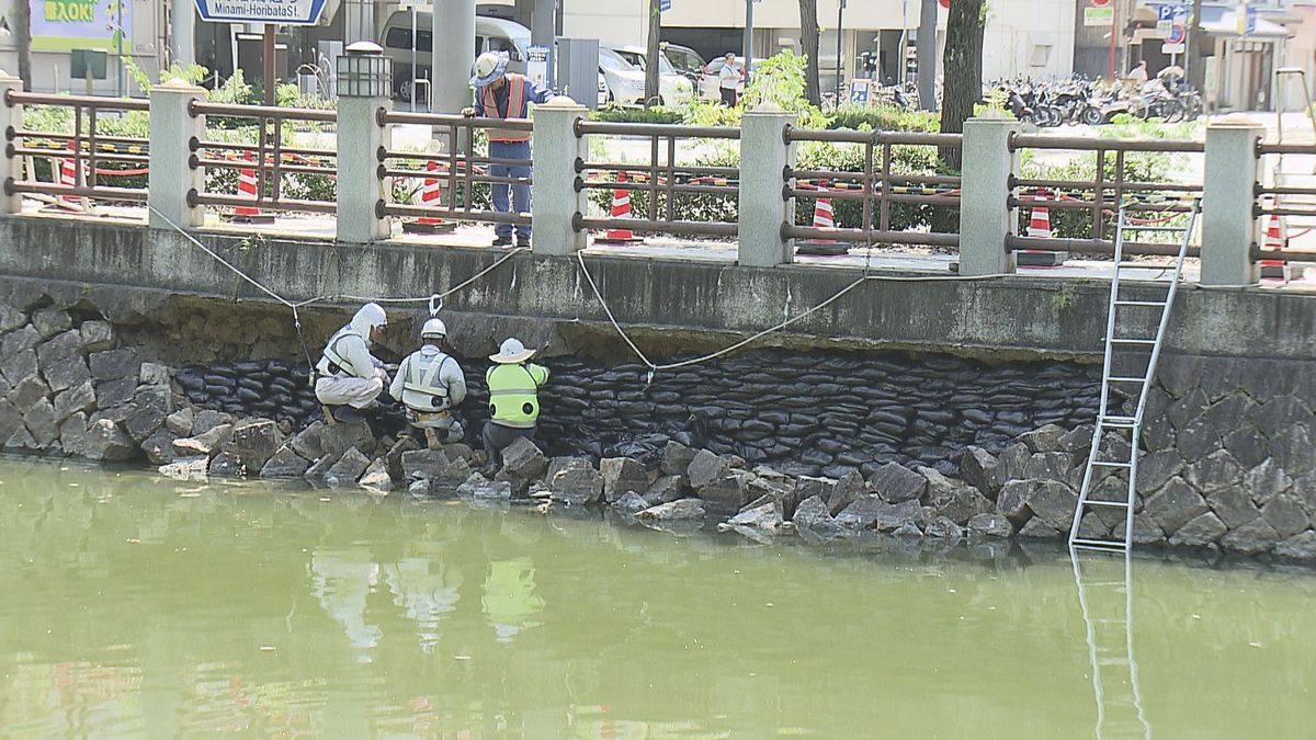 松山市南堀端の石積み崩落 専門家が他の箇所でも損壊の危険性を指摘