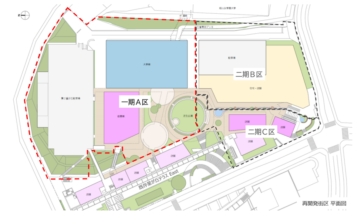 再開発街区の平面図（画像提供：東山遊園株式会社）