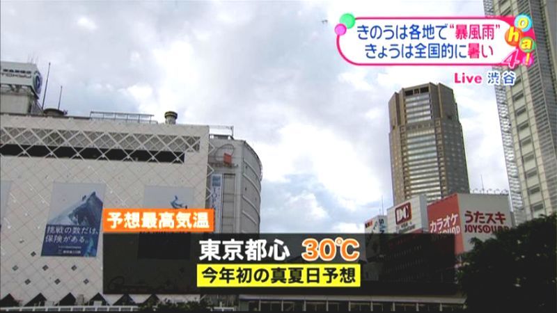“台風一過”で気温上昇　東京は真夏日か