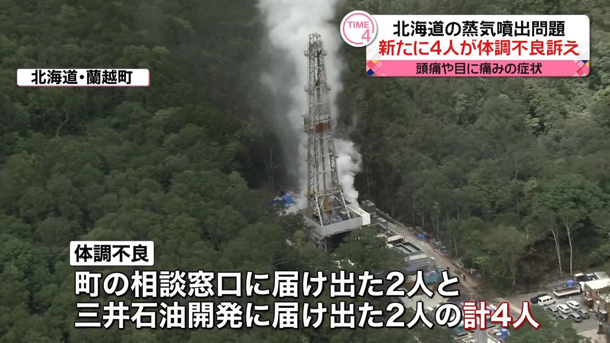 北海道“蒸気噴出” 新たに4人が体調不良を訴え　仕事で現場に立ち入り頭痛、入浴後に目の痛みなど